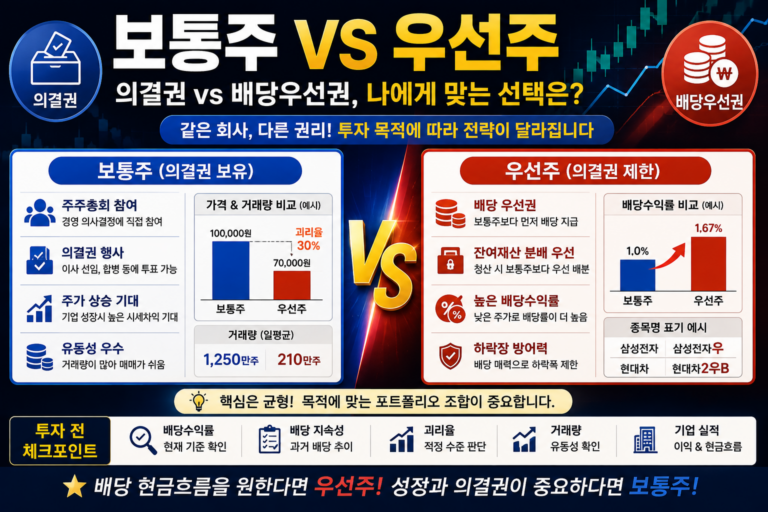 보통주 vs 우선주, 나는 이렇게 봅니다｜배당을 원한다면 우선주가 더 유리할까