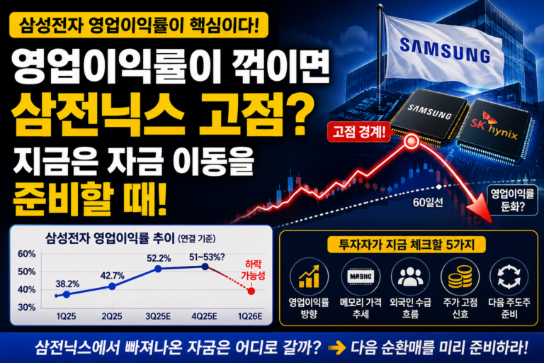 삼성전자 영업이익률이 꺾이면 무슨 일이 생길까｜‘삼전닉스’ 고점 이후 자금 이동을 준비해야 하는 이유
